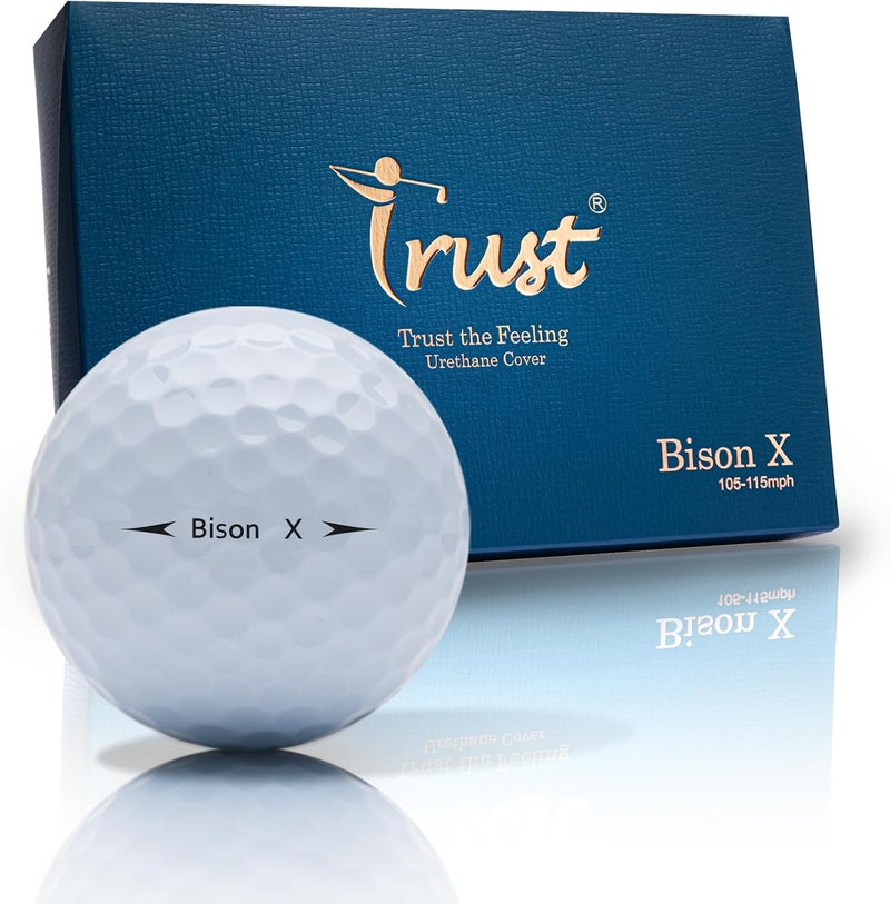 Trust Golf Ball I K8 Bison I Urethane Cover with Reactive Core I 3-Pcs I for Different Swing Speed I 12, 48, or 100 Balls I - Image 1